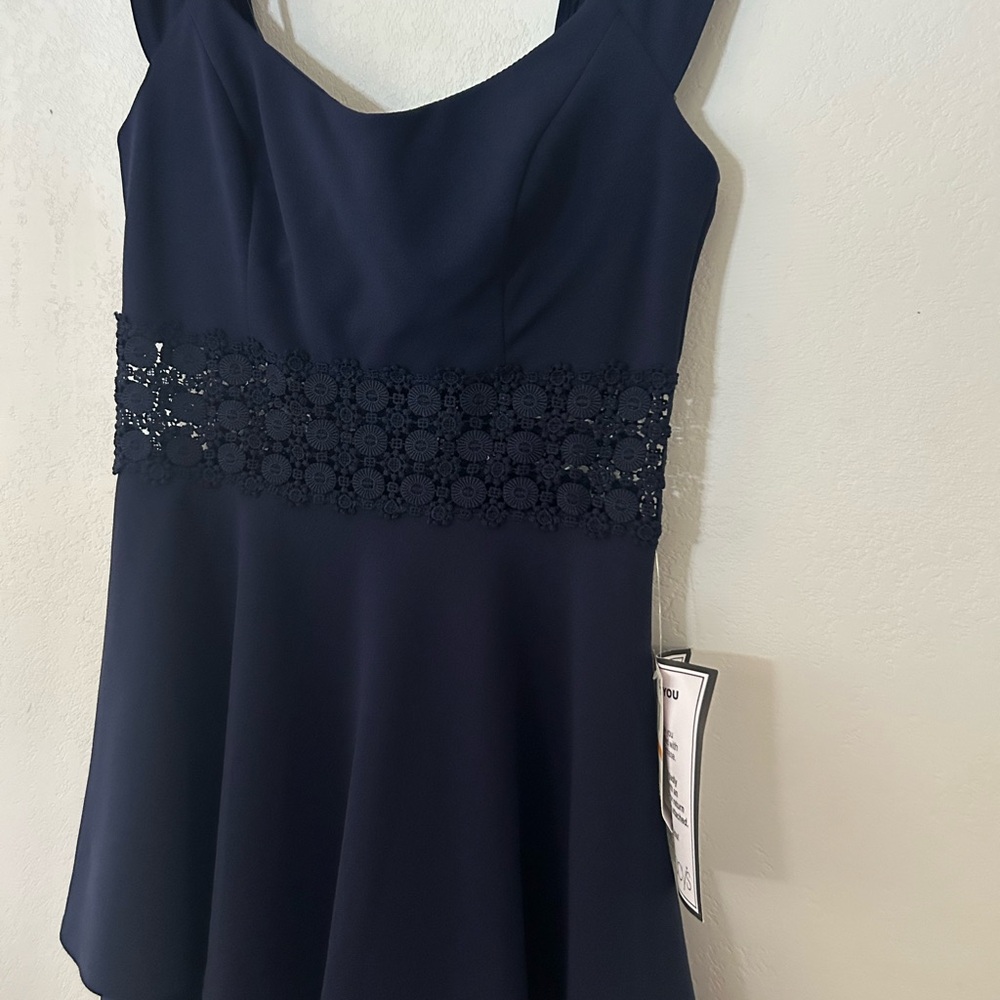 Elegant navy blue lace dress - Picture 6 of 7